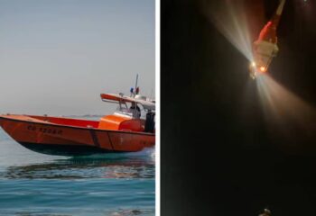 ship catches on fire