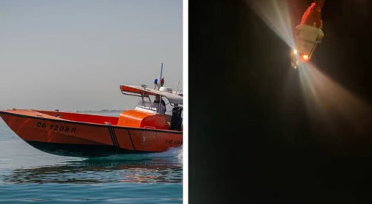 ship catches on fire